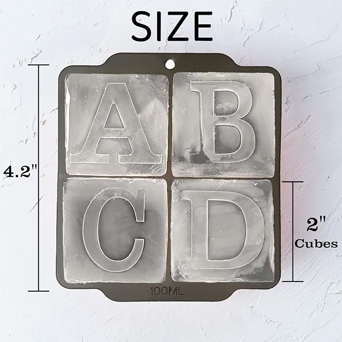 Letter Y Monogram Ice Cube Mold Custom Ice Cube Mold 2 Inch Big Initials Silicone Ice Cube Tray Gifts for DAD Gifts for Him