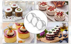 TeamFar 4 Inch Cake Pan, Mini Cake Pan Small Round Baking Tins Set Stainless Steel, For Baking Steaming Serving, Healthy & Sturdy, Easy Clean & Dishwasher Safe - Set of 3