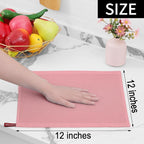 Homaxy 100% Cotton Waffle Weave Kitchen Dish Cloths, Ultra Soft Absorbent Quick Drying Dish Towels, 12 x 12 Inches, 6-Pack, Dried Rose