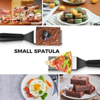 Metal Spatulas for kitchen Use, 2 PCS Professional Serving Spatula with Heat Resistant Handle, Stainless Steel Spatula Ideal for Pancakes, Eggs, Griddle Scraper, BBQ or Desserts