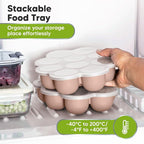 KeaBabies Silicone Food Freezer Trays with Lid, 2oz x 10 Pods Baby Food Storage Containers, Easy Puree Meal Prep, Breast Milk Silicone Freezer Molds, Dishwasher,Microwave Safe,BPA-Free Tray(Dusk)