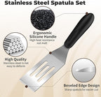 Small Spatula,Stainless Steel Spatula,Metal Spatula for Cooking with Heat Resistant Handle,Metal Spatulas for kitchen use for Pancakes、Lasagna、Brownies、Cake and Cookie