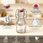 Ruckae 20 Pack 2oz Swing Top Glass Bottles,Flip Top Glass Bottle with Lids Sealable Kombucha Bottle for Brew Beer Syrup Vanilla Extract Air Tight Bottles for Gift (2 oz 20 pack)