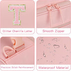Initial Insulated Lunch Bag for Girls Kids, Back to School Gift, Reusable Leak-proof Lunch Box with Adjustable Strap for School Daycare Travel Picnic (Pink,T)