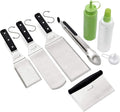 Metal Spatula Set - Griddle Accessories kit - Grill Flat Spatula Pancake Flipper Hamburger Turner - Metal Utensil great for BBQ Grill Flat Top - Cast Iron Griddle Accessories - Commercial Grade