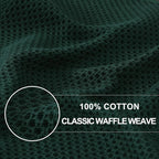 Homaxy 100% Cotton Waffle Weave Kitchen Dish Towels, Ultra Soft Absorbent Quick Drying Cleaning Towel, 13 x 28 Inches, 4-Pack, Blackish Green