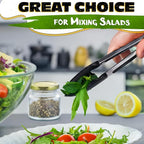 3Pcs Kitchen Tongs with Silicone Tips - Tong Set 7/9/12" | Silicone Tongs for Cooking Heat Resistant, High Temperature, Non Stick, Built-In Lock Ring - Stainless Steel Kitchen Utensils for Cooking