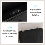 iPormis 71" Tall Kitchen Pantry Storage Cabinet w/Adjustable Shelf, Large Drawers & Door Shelves, Freestanding Kitchen Cupboard for Dining Room/Living Room, Black