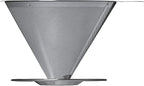 ATHIA Silver Stainless Steel Reusable Coffee Filter, Pour Over Cone Dripper with Fine Mesh, Paperless & Eco-Friendly Design, Fits Most Mugs, Carafes & Coffee Makers (Silver, Standard)