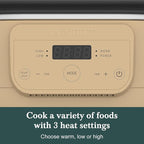 6 Quart Programmable Slow Cooker Removable Healthy Nonstick Pot - Small Kitchen Appliance for Family Dinners - Serves 6+ People - Heat Settings: Keep Warm Brown Sugar