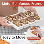 Mini Loaf Pan, Metal Reinforced Silicone Mini Bread Loaf Pan Nonstick Cornbread Pan 8 Cavities Small Loaf Pans for Baking Bread, Loaf, Meatloaf, Brownie, Butter