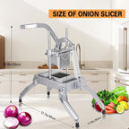 Hakka Commercial Onion Slicer, Vegetable Fruit Cutter with 3/16" & 1/4" Blades Heavy Duty Onion Cutter Stainless Steel Removable and Replaceable Kattex Chopper Tomato Slicer, Sliver