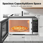BLACK+DECKER Countertop Microwave Oven 0.9 Cu Ft, 6 Auto Menus, Child Lock, Memory Function, 10 Power Levels, Easy One-Touch Start, Digital Panel, 900W