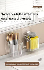 6Pack Wall Mount Organizer, Adhesive Cabinet Door Storage Bins, Clear Makeup Containers, Stackable Organizer Basket for Kitchen, Bathroom, Cabinet, Pantry, Office，Refrigerator Small Items storage