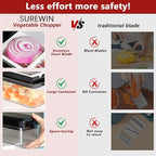 Vegetable Chopper, Onion Chopper Dicer, Mandoline Slicer, Food Chopper with Container, Vegetable Cutter for Salad Potato Carrot Garlic（2 Blades, Black White）