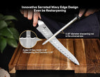 Resharpenable Bread Knife, 10 Inch Multifunction Serrated Knife for Homemade Bread, Razor Sharp Sourdough Slicing with Innovative Wavy Edge for Efficient Cutting, Baking & Wedding Gifts