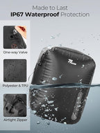 Vacuum Bags for Travel with Wireless Pump, 180° Open Zipper, IP67 Waterproof, Reusable Space Saver Compression Bags for Backpack, Suitcase, Home Storage(3 Pack + Pump)