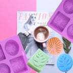 2Pcs Silicone Soap Molds, Leaf Soap Molds for Soap Making Silicone Molds for Soap Bath Bombs Shower Steamer Lotion Bars DIY Epoxy Resin