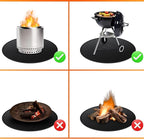 48" Round Fire Pit Mat for Solo Stove Bonfire/Under Grill Mat for Outdoor Grill Fireproof Waterproof Oil-Proof, 4 Layers Fireproof Fire Pit BBQ Pad Mat for Solo Stove Deck Patio Protect