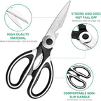 Multipurpose kitchen scissors, heavy duty meat poultry scissors, spice scissors, food cooking scissors, stainless steel utility scissors (2, white)