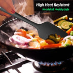 Silicone Spatula for Kitchen, 600°F Heat resistant Spatulas for Baking, Cooking, Scraping,and Mixing, Non Stick Kitchen Utensils, BPA Free, 11.2 IN, 3 Pack, Black