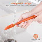 U-Taste Small Mini Silicone Spatula: 9×2inch 600ºF Heat-Resistant Food-Grade Jar Scraper for Kitchen Use, Non-Stick Seamless Flexible Baking Utensil for Mixing, Scraping Jam in Bowl or Cup (Orange)