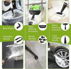 Pressurized Handheld Multi-Surface Natural Steam Cleaner with 12 pcs Accessories, Multi-Purpose Steamer for Home Use, Steamer for Cleaning Floor, Upholstery, Grout and Car (Grey)