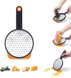 Dreamfarm Ograte Two-Sided Coarse Food & Vegetable Speed-Grater with Non-Slip Bowl Hook & Foot - 6mm Coarse Grater, Orange