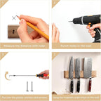 KEEMAKE Magnetic Knife Holder for Wall 11.75 inch Acacia Wood Knife Magnetic Strip, Powerful Neodymium Magnet Knife Hanger Knife Bar for Kitchen knives(16 inch optional)