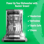Rockin' Green Dishwasher Cleaner Tablets (24 Pack) - Septic Safe Dishwasher Cleaning Tablets Dishwasher Cleaner and Deodorizer Dishwashers Tablet Remove Build Up with Citric Acid (Sweet Child O'Lime)