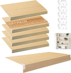 5 Pcs Wire Rack Covers 33x16x2.5 inch PVC Pantry Shelf Cover 0.31 inch Thick Removable Closet Wire Rack Shelf Covers,Decoration Kitchen Bathroom Office Shelving (Wood Color,33x16x2.5inch)