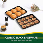 P&P CHEF 12.4 Inch Baking Cookie Sheet Pan, Carbon Steel Oven Tray, Non Stick Bakeware for Cooking Baking Bread Meat Vegetables, Sturdy & Healthy, Easy Clean, 2Pcs