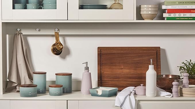 Le Creuset Signature Salt Cellar and Storage Canister with Wood Lid, 26 oz., Marseille