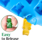 Gummy Candy Molds with 2 Droppers, Silicone Molds Include Bear, Dinosaur, Heart, Flower, Paw, 5 Pcs, 210 Cavities