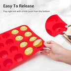 Redfly 24-Cup Silicone Mini Muffin Pan – 2 Pack Cupcake & Muffin Baking Tin Cupcake Pans