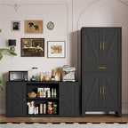 71" Tall Pantry Storage Cabinet with Drawer and Adjustable Shelves, Freestanding Tall Kitchen Cupboard Storage Cabinet for Kitchen,Dining Room, Living Room, Black