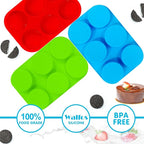 Silicone Oreo Cookie Mold, Walfos Round Cylinder Chocolate Covered Oreos Molds, BPA Free and Non-Stick, Perfect for Cookies, Oreos, Candy, Soap, Cupcake, Pudding, Jello, Set of 3
