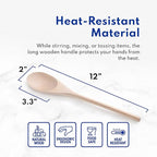 New Star Foodservice 42603 Classic Wood Kitchen Spoons Mixing Spoons, Light Yellow, Set of 3