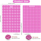 2 PCS Mini Silicone Molds, 106 Cavity Dog Bone + 69 Cavity Paw Mold for Baking Biscuits, Cookies, Candy, Chocolate, Jelly Pet Dog Treats