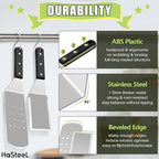 HaSteeL 16PCS Griddle Accessories Set, Stainless Steel Flat Top Grilling Tools Kit with Enlarge Spatula Scraper Basting Cover Burger Press for Outdoor Barbecue Teppanyaki Cooking, ABS Handle