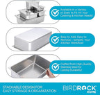 BIRDROCK HOME Stainless Steel Steam Table Pan - Hotel, Restaurant & Catering Supplies - 24 Gauge Steel, 21.3 qt Capacity - Meal Prep, Cooking, & Food Storage Container - 6" Depth, Full-Size (6 Pack)