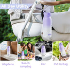 Portable Bottle Warmer for Travel, Large 12oz Capacity with Dual Heating Modes for Breast Milk & Water, Smart Temperature Control, Baby Bottle Warmer for Travel, Gifts for New Mom, Purple