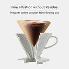 Pour Over Coffee Maker, Single Cup Coffee Dripper, Manual Porcelain Slow Brewing Accessories for Travel, Camping, Office, Home, Cafe, Coffee Gifts (White, Large,2-4Cups)