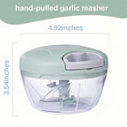 Manual Food Processor Vegetable Chopper,‌ Portable Hand Pull String Garlic Mincer Onion Cutter for Veggies, Suitable for Vegetables, Ginger, Garlic, Fruits, Onion, Potato, Salad (Green 500 ml)