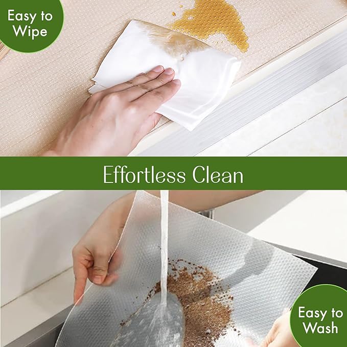 EVALAND 23.6" x 20 FT Non-Slip Shelf Liner, Non-Adhesive, BPA-Free, Waterproof Pantry Liner for Shelves, Easy to Cut, Oil-Proof Shelf Liners for Kitchen, Cabinets, Drawers, Refrigerator, Clear