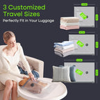 18 Pack Vacuum Bags for Travel with USB Pump, Compression Travel Vacuum Bags for Luggage and Suitcase, Carry-on Size Space Saver Bags for Clothes and Clothing