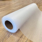 EVALAND 19.6" x 33 FT Non-Slip Shelf Liner, Non-Adhesive, BPA-Free, Waterproof Pantry Liner for Shelves, Easy to Cut, Oil-Proof Shelf Liners for Kitchen, Cabinets, Drawers, Refrigerator, Clear