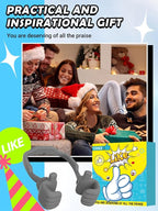 Stocking Stuffers for Teens Boys Girls Cell Phone Stand: Upgrade Adjustable Thumbs Up Lazy Phone Holder for Desk Fun Birthday Gifts for Grandma Adults Husband from Wife (Grey, 1)