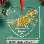 Unique Cornet Glass Christmas Ornament 2025, Custom Text & Name Cornet Player Xmas Ornaments Gift for Women Men Grandkids Husband Wife, Personalized Cornetist Glass Keepsake Ornament for Appreciation
