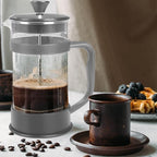 Utopia Kitchen 12 Ounce 0.35 Liter French Press Coffee Maker, Tea Maker, Travel Coffee Presses, Heat Resistant Thickened Borosilicate Coffee Pot for Camping Travel Gifts, Grey Pack of 1